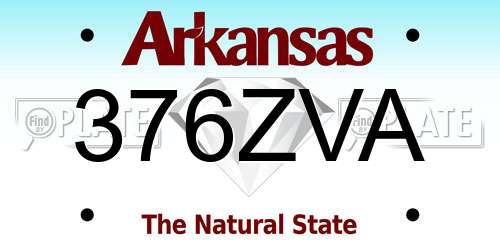 376ZVA Arkansas License Plate