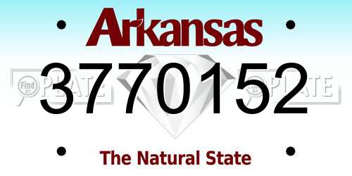 3770152 Arkansas License Plate
