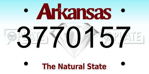3770157 Arkansas License Plate