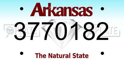 3770182 Arkansas License Plate