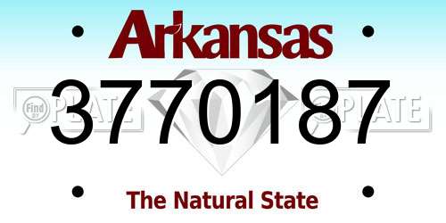 3770187 Arkansas License Plate