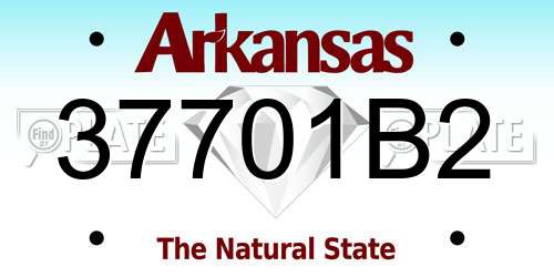37701B2 Arkansas License Plate