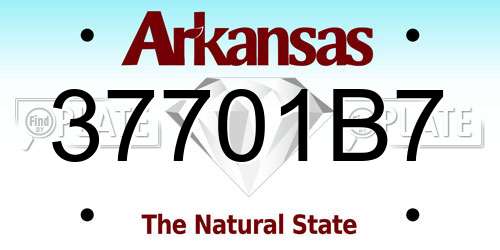 37701B7 Arkansas License Plate