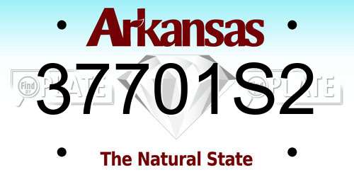 37701S2 Arkansas License Plate