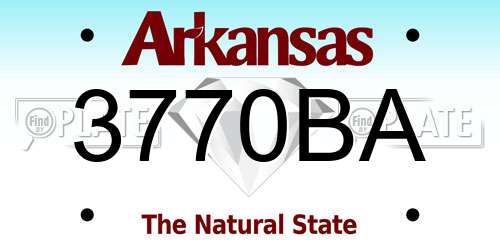 3770BA Arkansas License Plate