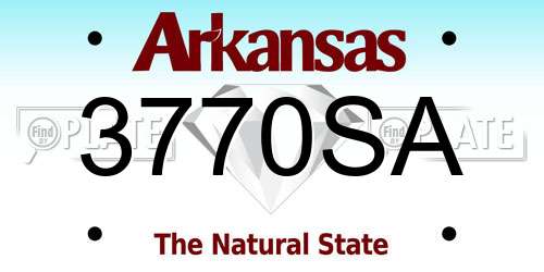 3770SA Arkansas License Plate