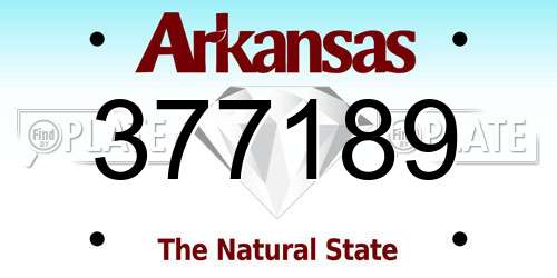 377189 Arkansas License Plate