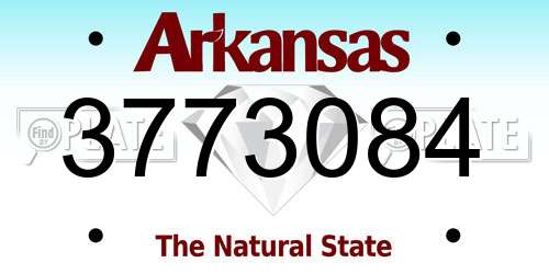 3773084 Arkansas License Plate