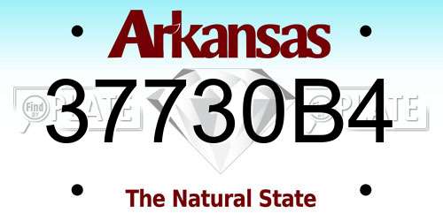 37730B4 Arkansas License Plate
