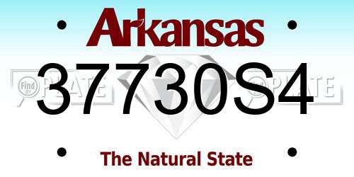 37730S4 Arkansas License Plate