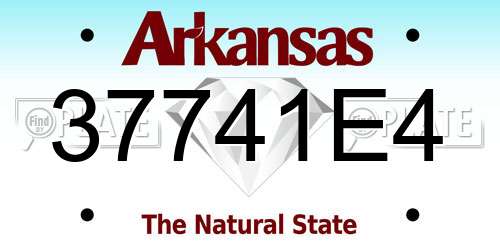 37741E4 Arkansas License Plate