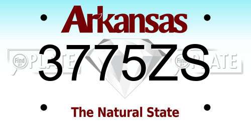 3775ZS Arkansas License Plate