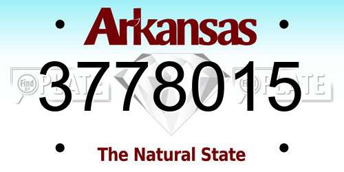 3778015 Arkansas License Plate