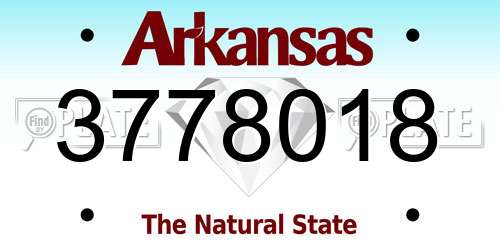 3778018 Arkansas License Plate