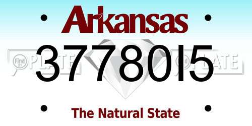 37780I5 Arkansas License Plate