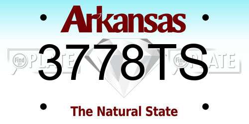 3778TS Arkansas License Plate