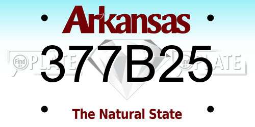377B25 Arkansas License Plate