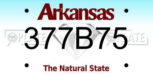 377B75 Arkansas License Plate