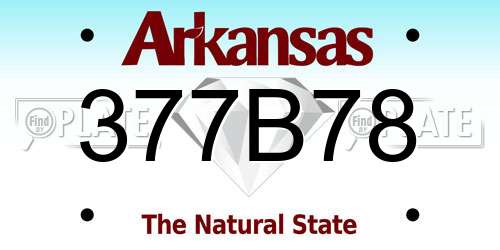 377B78 Arkansas License Plate