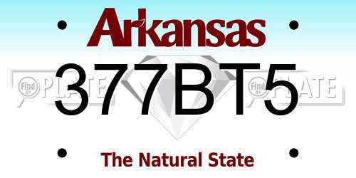 377BT5 Arkansas License Plate
