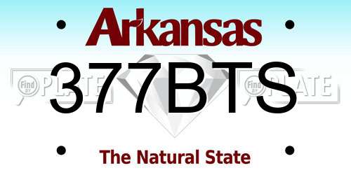 377BTS Arkansas License Plate