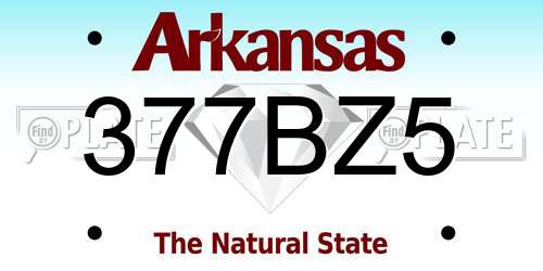 377BZ5 Arkansas License Plate