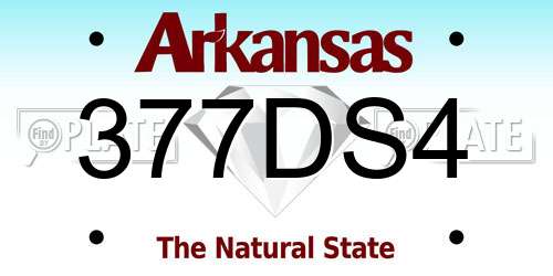 377DS4 Arkansas License Plate