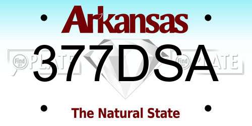377DSA Arkansas License Plate