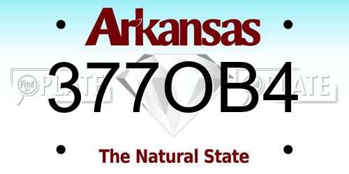 377OB4 Arkansas License Plate