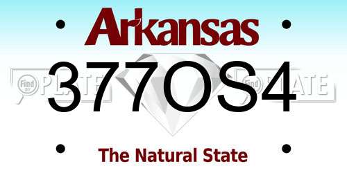 377OS4 Arkansas License Plate