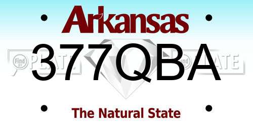 377QBA Arkansas License Plate