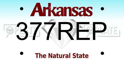 377REP Arkansas License Plate