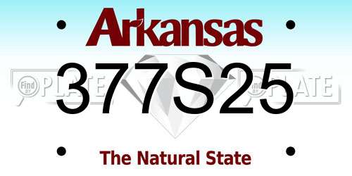 377S25 Arkansas License Plate
