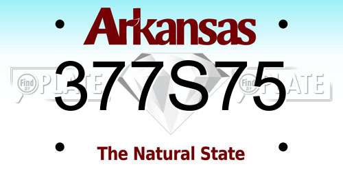 377S75 Arkansas License Plate