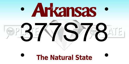 377S78 Arkansas License Plate