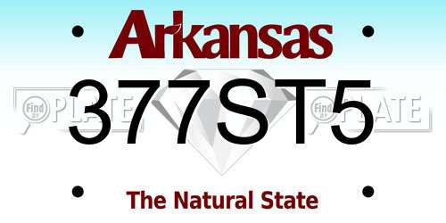 377ST5 Arkansas License Plate