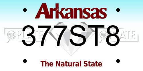 377ST8 Arkansas License Plate
