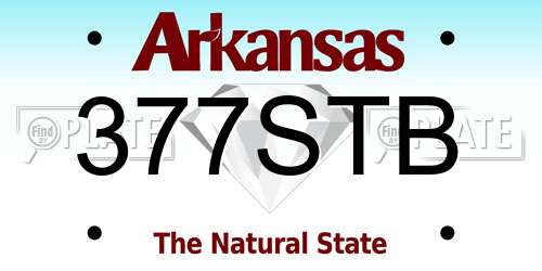 377STB Arkansas License Plate