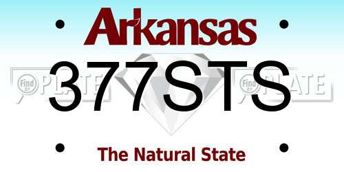 377STS Arkansas License Plate