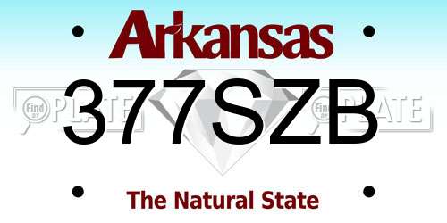 377SZB Arkansas License Plate