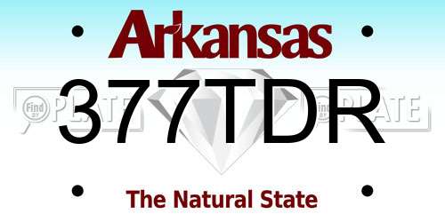 377TDR Arkansas License Plate