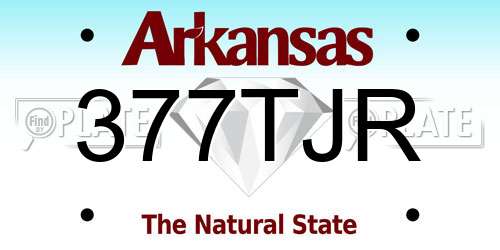 377TJR Arkansas License Plate