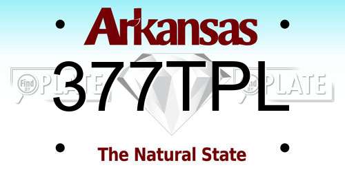 377TPL Arkansas License Plate