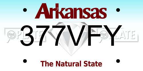 377VFY Arkansas License Plate