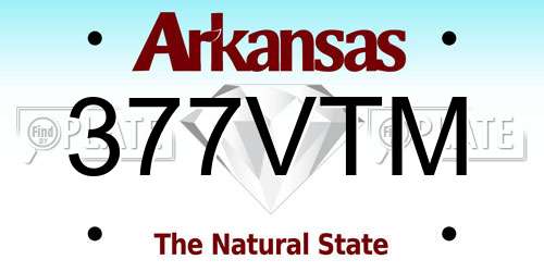 377VTM Arkansas License Plate