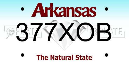 377XOB Arkansas License Plate
