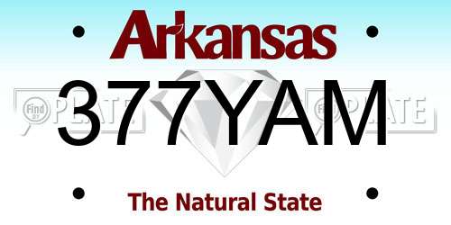 377YAM Arkansas License Plate