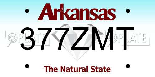 377ZMT Arkansas License Plate