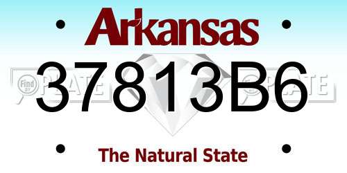 37813B6 Arkansas License Plate