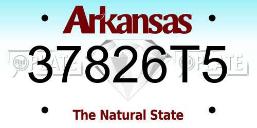 37826T5 Arkansas License Plate
